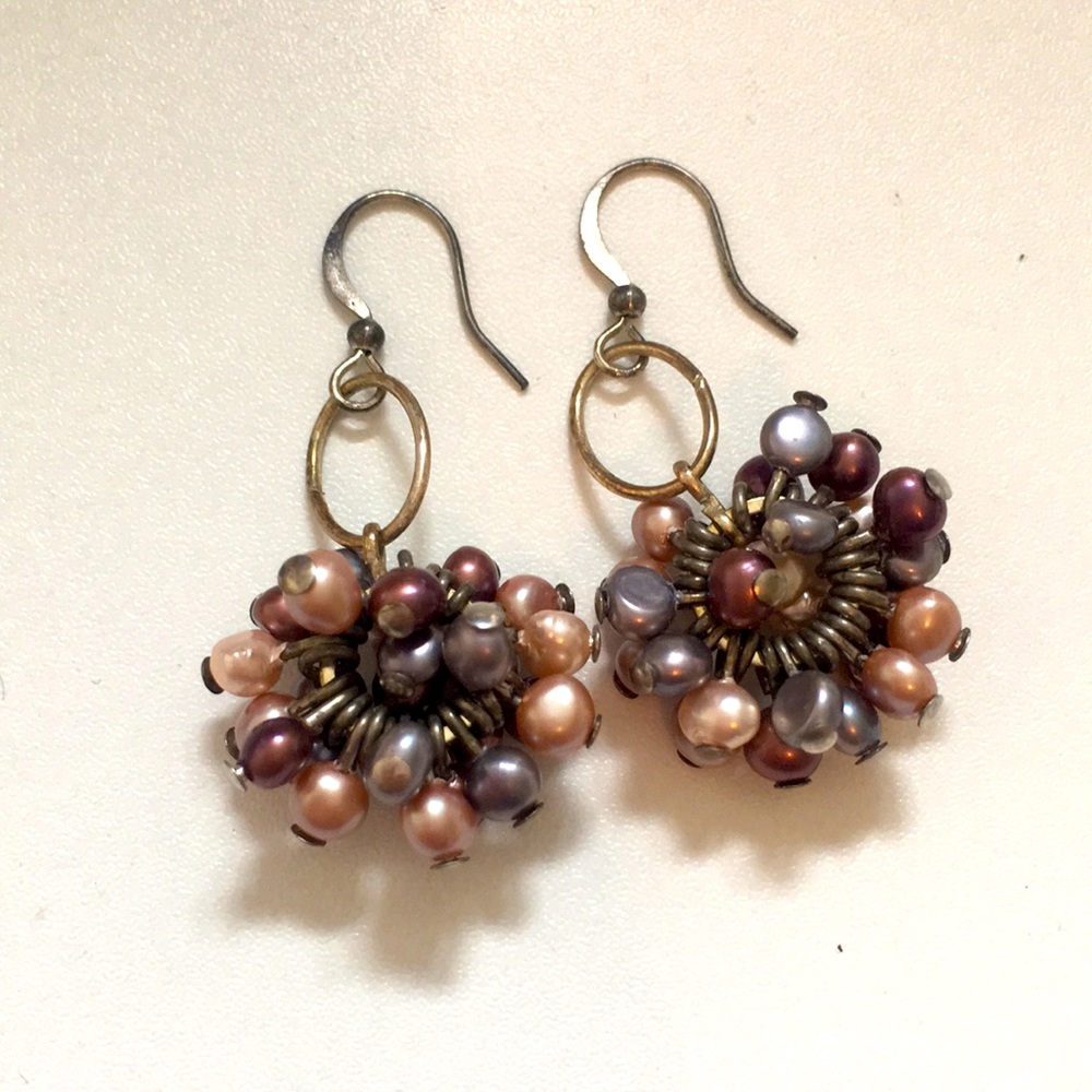 Recycled freshwater pearl earrings